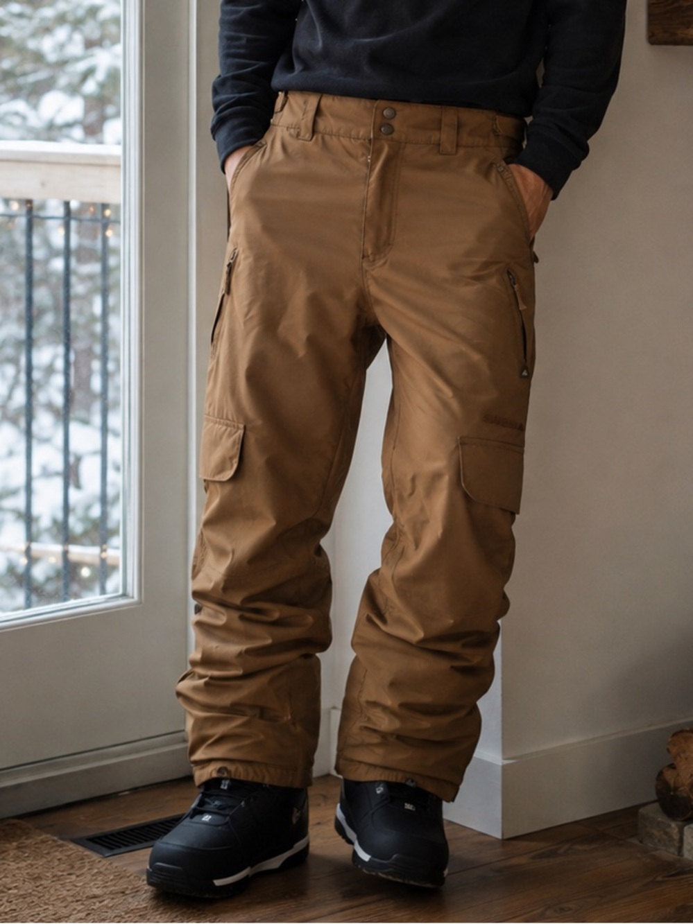 Quiksilver Utility Snow Pants Unisex Brown Ski Snowboard Men Small Winter Hiking